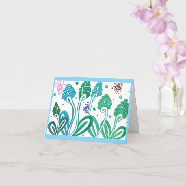 blommande insekter kort (Orkide)
