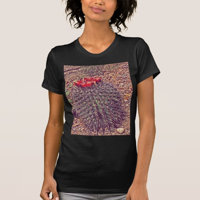 Blommande Kaktus 🌵  T Shirt (Framsida)