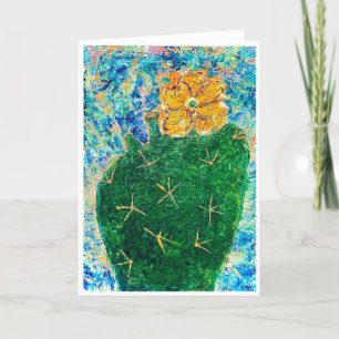 Blommande Kaktus Tom Kort <Blank Inside>