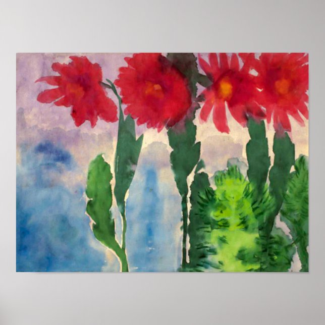 Blommande kaktusar | Emil Nolde | Poster (Framsidan)