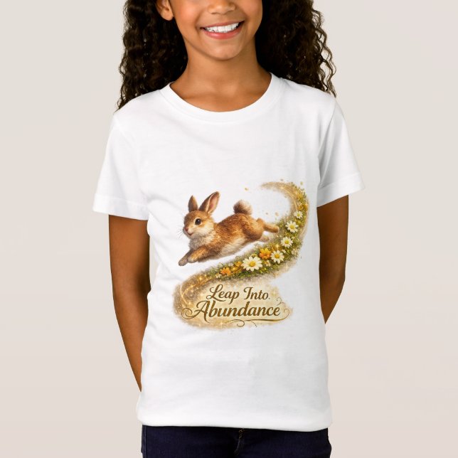 Blommande Kanin | Överflöds Konst T-Shirt (Framsida)