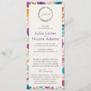 Blommande Kärlek Blommig Romantisk Rosa Lila Bröll Program