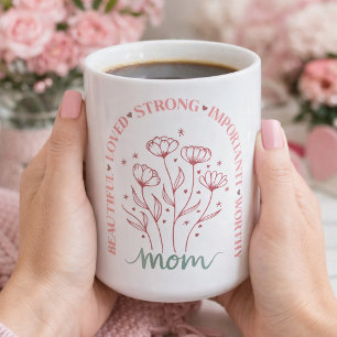 Blommande kärlek till mamma kaffemugg