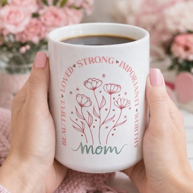 Blommande kärlek till mamma kaffemugg (Skapare uppladdad)