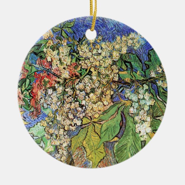 Blommande kastanjegrenar av Vincent van Gogh Julgransprydnad Keramik (Framsidan)
