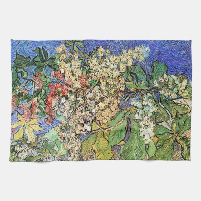 Blommande kastanjegrenar av Vincent van Gogh Kökshandduk (Horisontell)