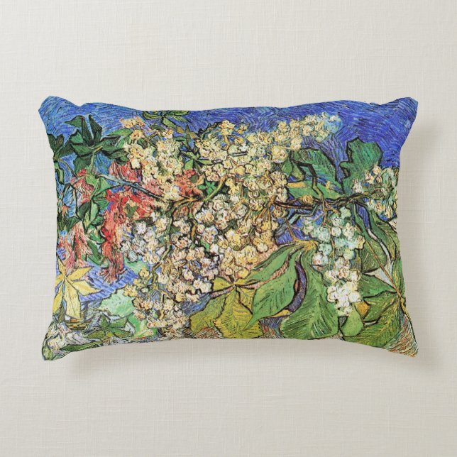 Blommande kastanjegrenar av Vincent van Gogh Prydnadskudde (Framsidan)