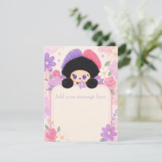 Blommande Kitty Blankettkort | Personliga Blommiga Anteckningskort