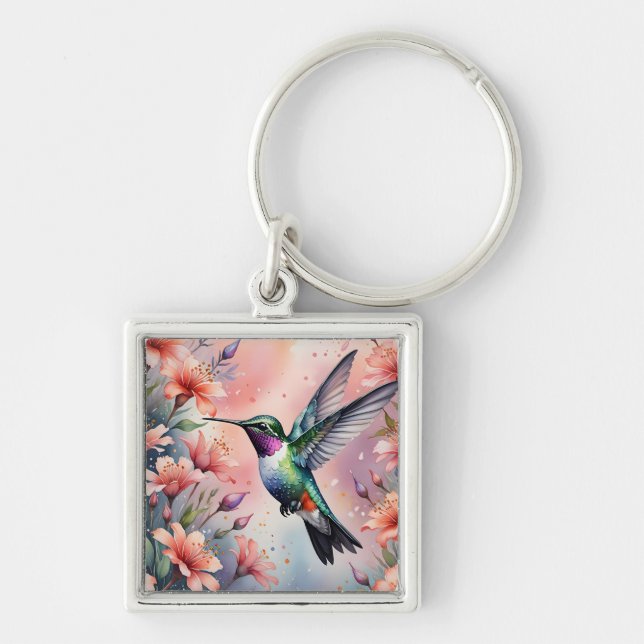 blommande kolibri nyckelring (Framsidan)