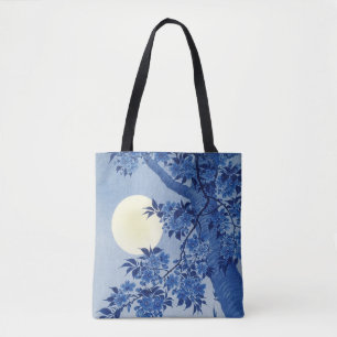 Blommande körsbär på en månljust natt av Koson  Tygkasse
