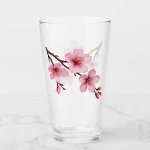 Blommande Körsbärsblom Rosa Glaskopp