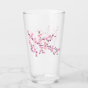 Blommande Körsbärsblom Rosa Glaskopp