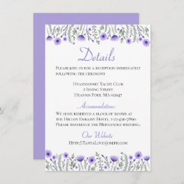 Blommande lila blommor Detaljer Anvisningar Bröllo Inbjudningar