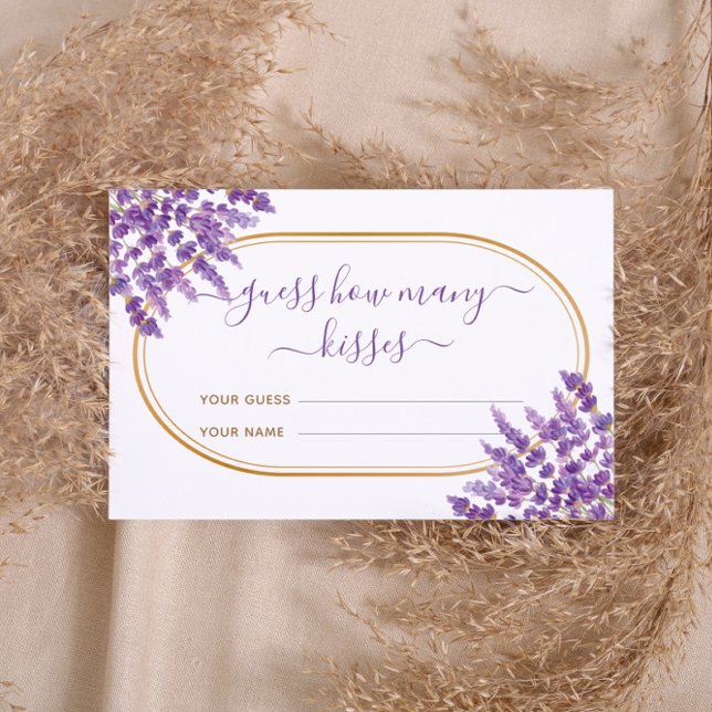 Blommande lila lavendel Hur många kyssar bröllopss Tilläggskort (Skapare uppladdad)