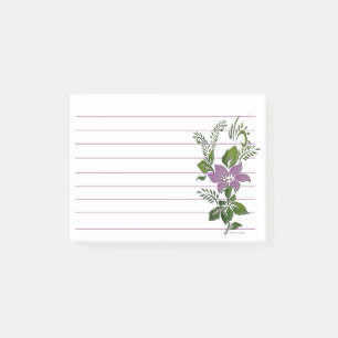 Blommande lila linje post-it block