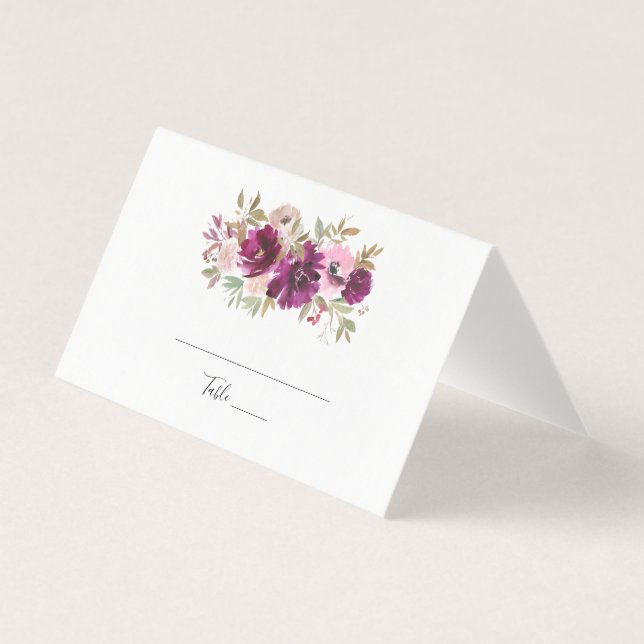 Blommande lila och vita blommorBord vikbar kort (Framsida)