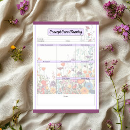 Blommande Lila Trädgård _ Koncept Vårdplanering Anteckningsblock