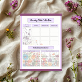 Blommande Lila Trädgård _ Omvårdnadsdatainsamling Anteckningsblock