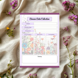 Blommande Lila Trädgård _ Sjukdomsdatainsamling Anteckningsblock