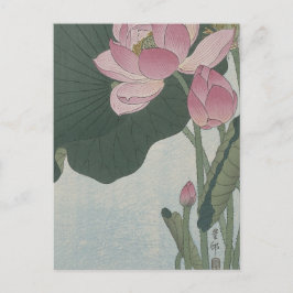 Blommande lotusblommor av Ohara Koson Vykort