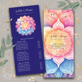 Blommande Mandala Holistisk Hälsa Wellness Prislis Reklamkort