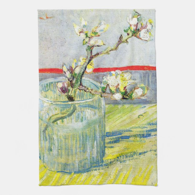 Blommande mandelgren av Vincent van Gogh Kökshandduk (Vertikal)