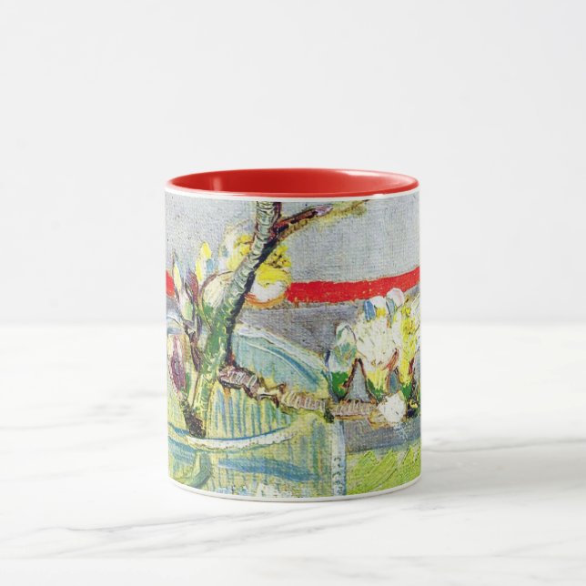 Blommande mandelgren av Vincent van Gogh Mugg (Center)