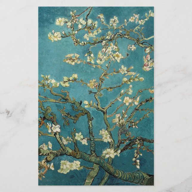 Blommande mandelträd av Vincent van Gogh. Brevpapper (Framsida)