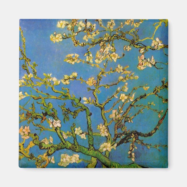 Blommande mandelträd av Vincent van Gogh Magnet (Framsidan)