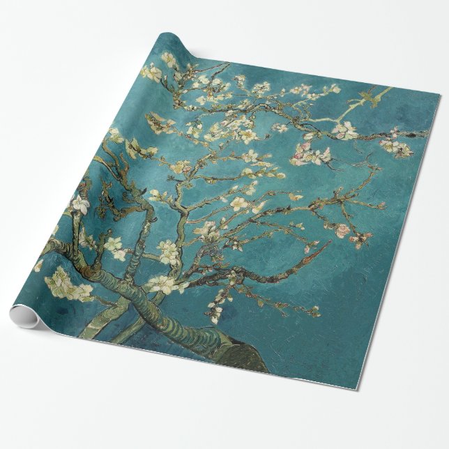 Blommande mandelträd, Vincent van Gogh Presentpapper (Utrullad)