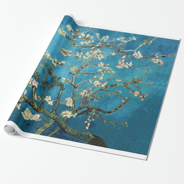 Blommande mandelträd, Vincent van Gogh. Presentpapper (Utrullad)