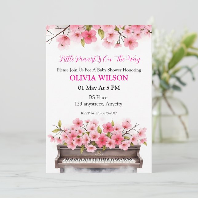 Blommande Melodi Inbjudningar (Stående Fram)