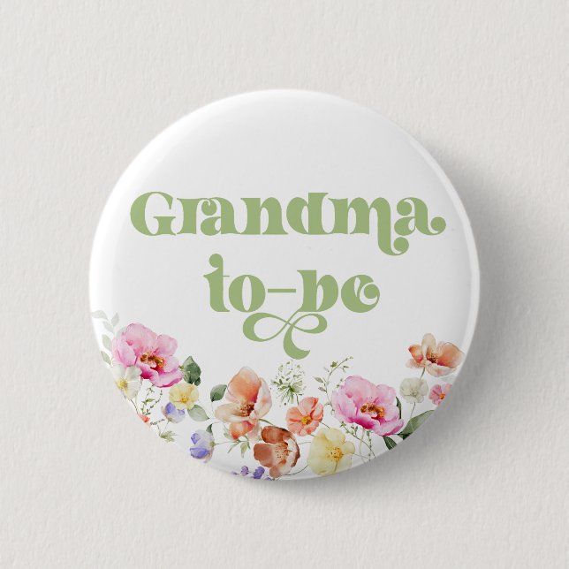 Blommande mormor på väg knapp (Framsida)