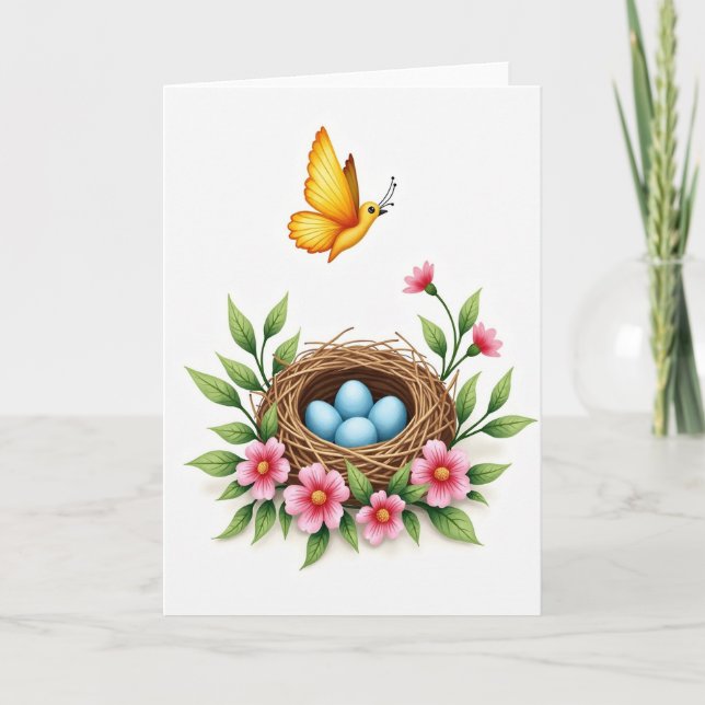 Blommande mors dagskort kort (Framsida)