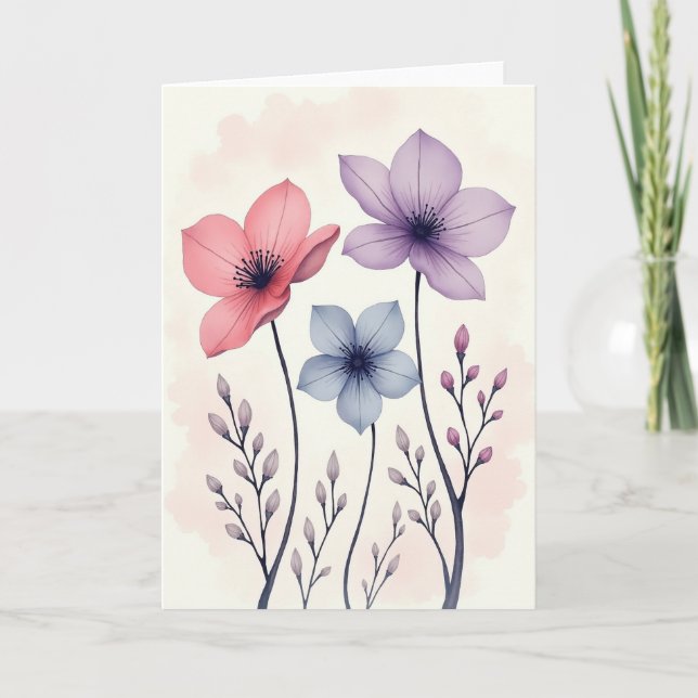 Blommande Morsdagsblomsterkort Kort (Framsida)