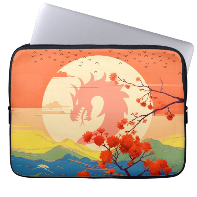 BLOMMANDE NATUR BERGSDRAGON  LAPTOP FODRAL (Framsidan)