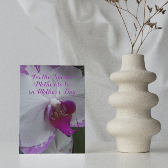 Blommande orkidé till blivande mamma på mors dag kort (In Situ)