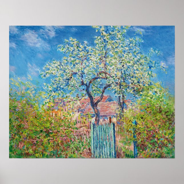 Blommande päronträd, Monet Poster (Framsidan)
