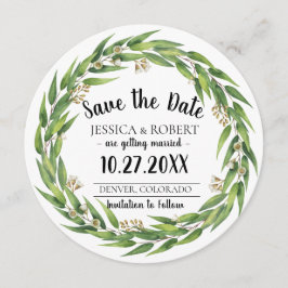 Blommande Pilkrans Bröllop Spara Datum Inbjudningar