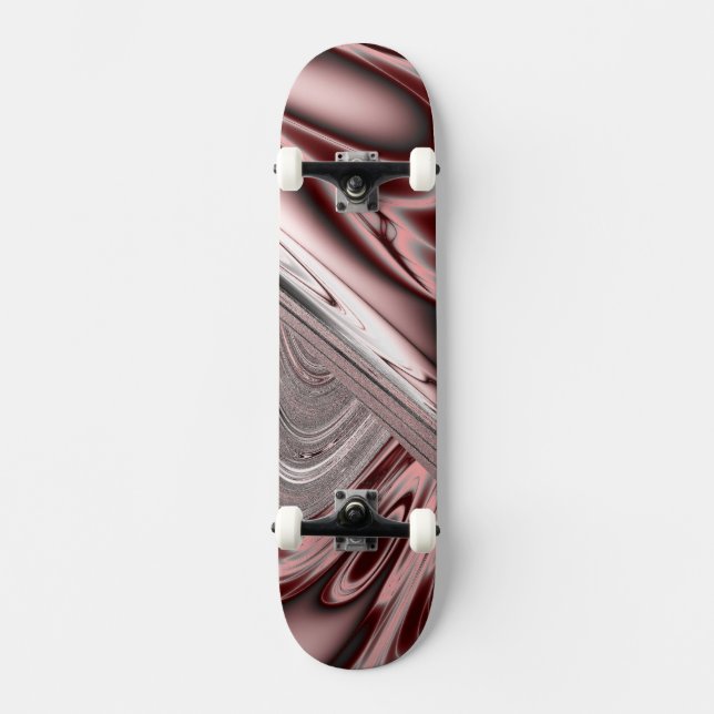 Blommande röd fraktal old school skateboard bräda 18 cm (Framsida)