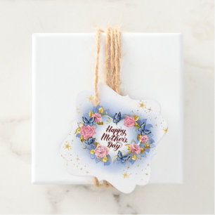 Blommande Ros Fjäril Hjärt Glad Mors Dag Gåvor Etiketter