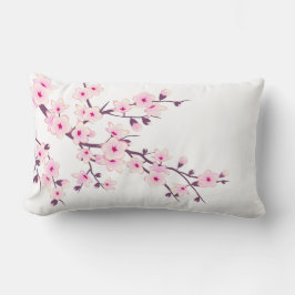 Blommande rosa körsbärsblommor lumbarkudde