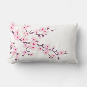 Blommande rosa körsbärsblommor lumbarkudde
