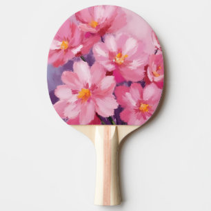 Blommande Rosa Kronblad Blomster Målning Vattenf Pingisracket