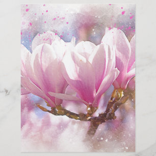 Blommande rosa purpur magnolia - vårblomma