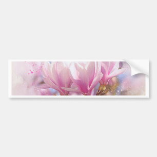 Blommande rosa purpur magnolia - vårblomma bildekal