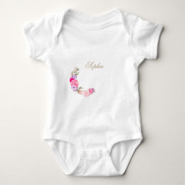 Blommande Rosa Ros Personnamn T Shirt