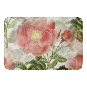 Blommande Rosblommor Vintage Baddrukmatta Badrumsmatta