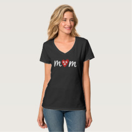 Blommande Rött Hjärta Minimalistisk Kärlek T Shirt