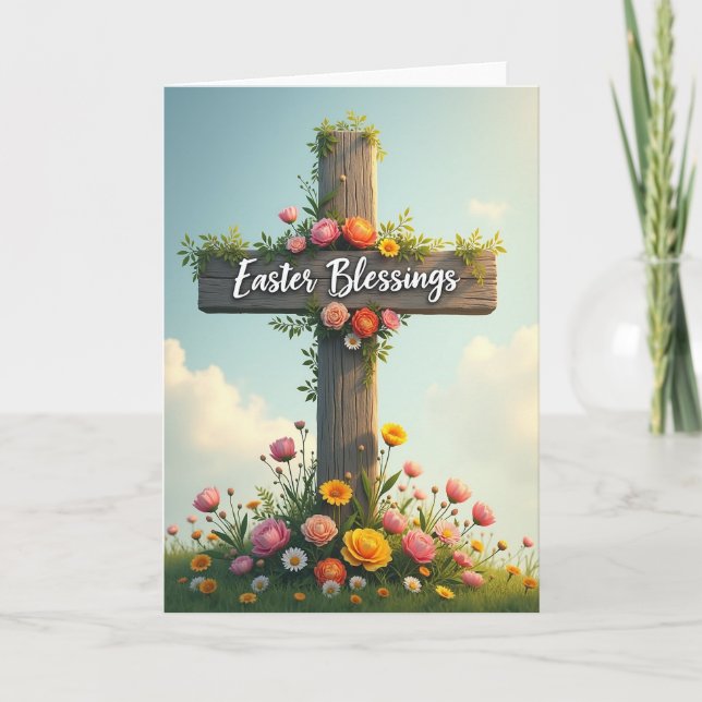 Blommande säsongens hälsningskort kort (Framsida)
